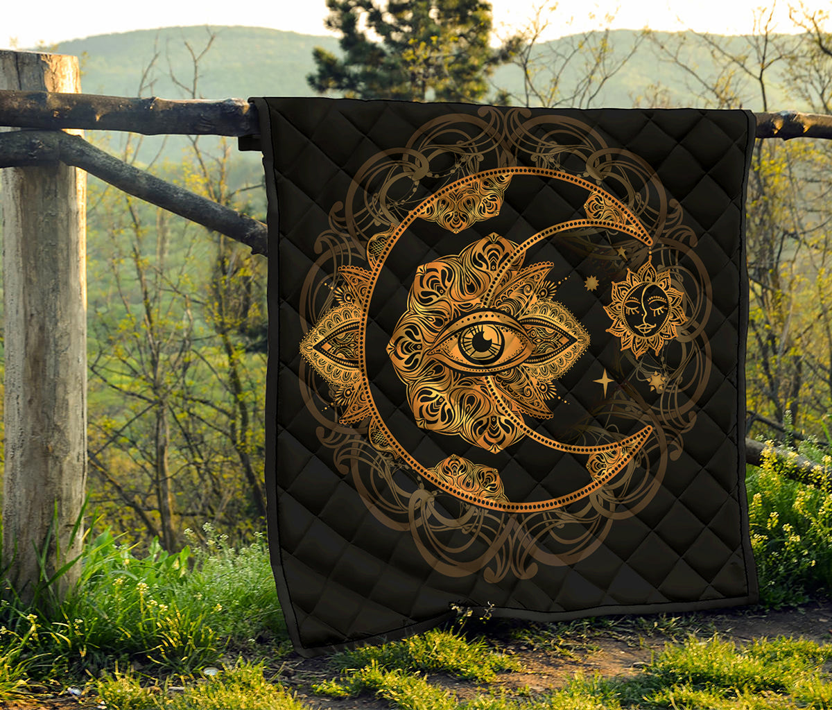 Bohemian Sun And Moon Print Quilt