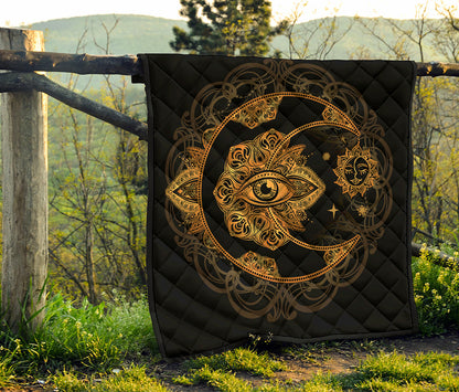 Bohemian Sun And Moon Print Quilt