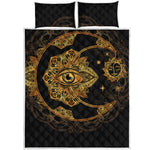 Bohemian Sun And Moon Print Quilt Bed Set