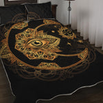 Bohemian Sun And Moon Print Quilt Bed Set