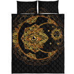 Bohemian Sun And Moon Print Quilt Bed Set