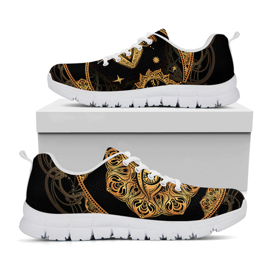 Bohemian Sun And Moon Print White Sneakers