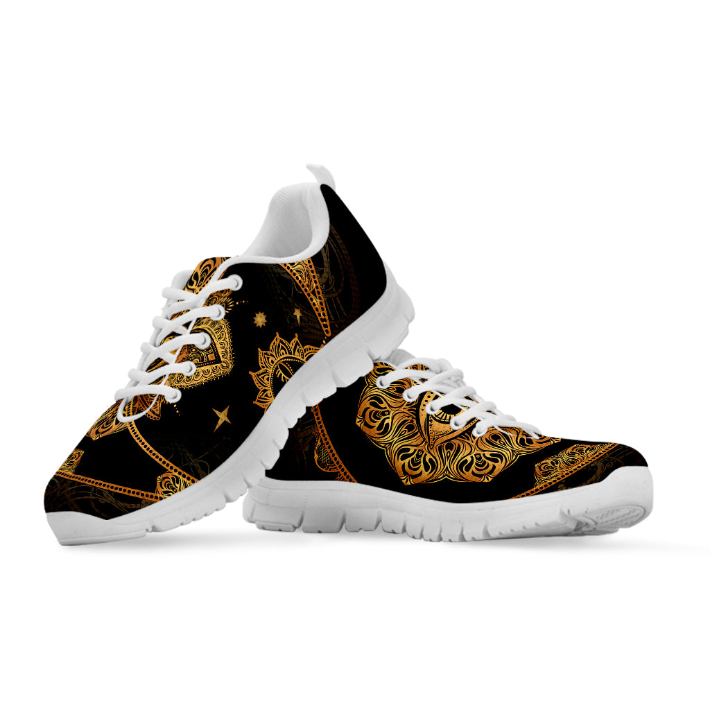 Bohemian Sun And Moon Print White Sneakers