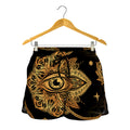 Bohemian Sun And Moon Print Women's Shorts