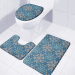 Boho Chic Mandala Floral Print 3 Piece Bath Mat Set