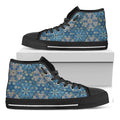 Boho Chic Mandala Floral Print Black High Top Sneakers