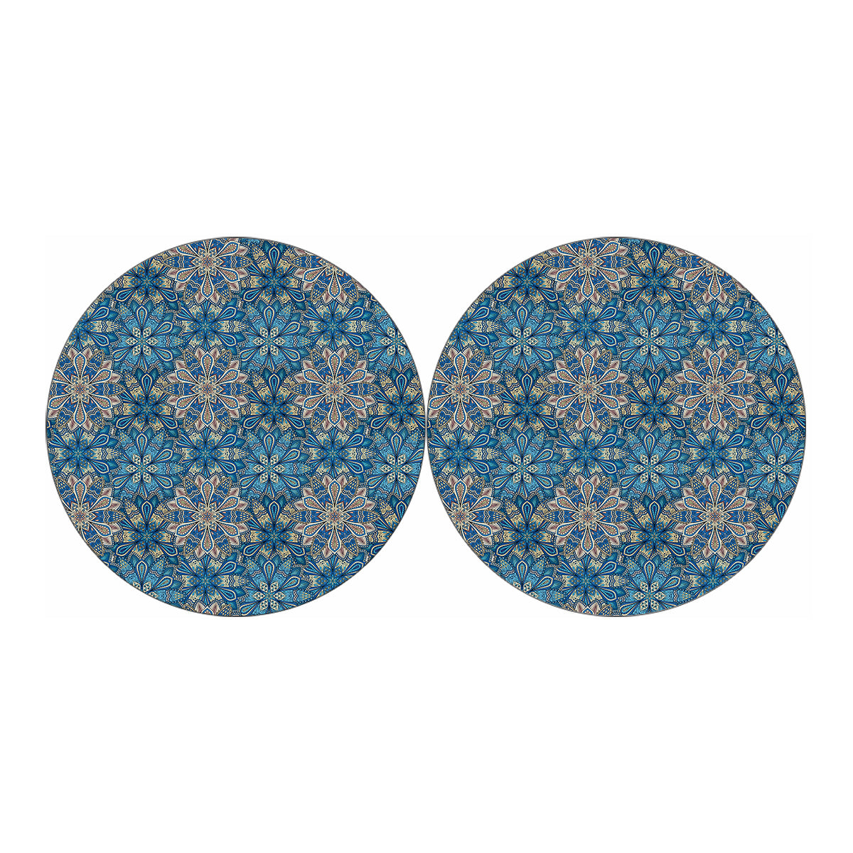 Boho Chic Mandala Floral Print Car Coasters