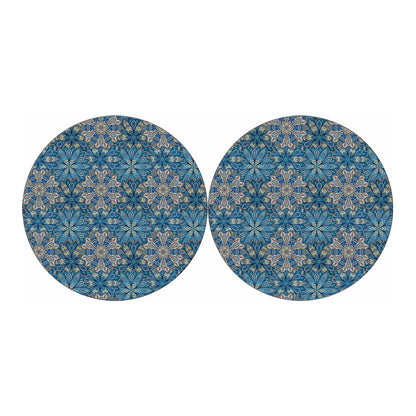 Boho Chic Mandala Floral Print Car Coasters