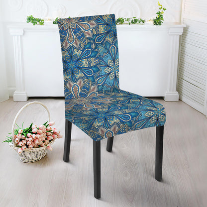 Boho Chic Mandala Floral Print Dining Chair Slipcover