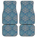 Boho Chic Mandala Floral Print Front and Back Car Floor Mats