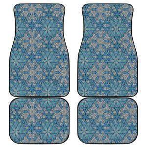 Boho Chic Mandala Floral Print Front and Back Car Floor Mats