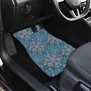 Boho Chic Mandala Floral Print Front and Back Car Floor Mats