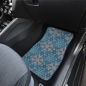 Boho Chic Mandala Floral Print Front and Back Car Floor Mats