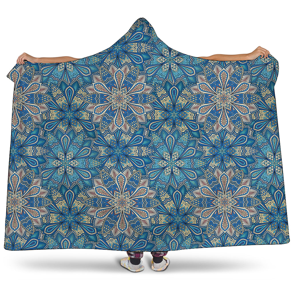 Boho Chic Mandala Floral Print Hooded Blanket