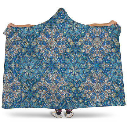 Boho Chic Mandala Floral Print Hooded Blanket