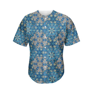 Boho Chic Mandala Floral Print Men's Baseball Jersey