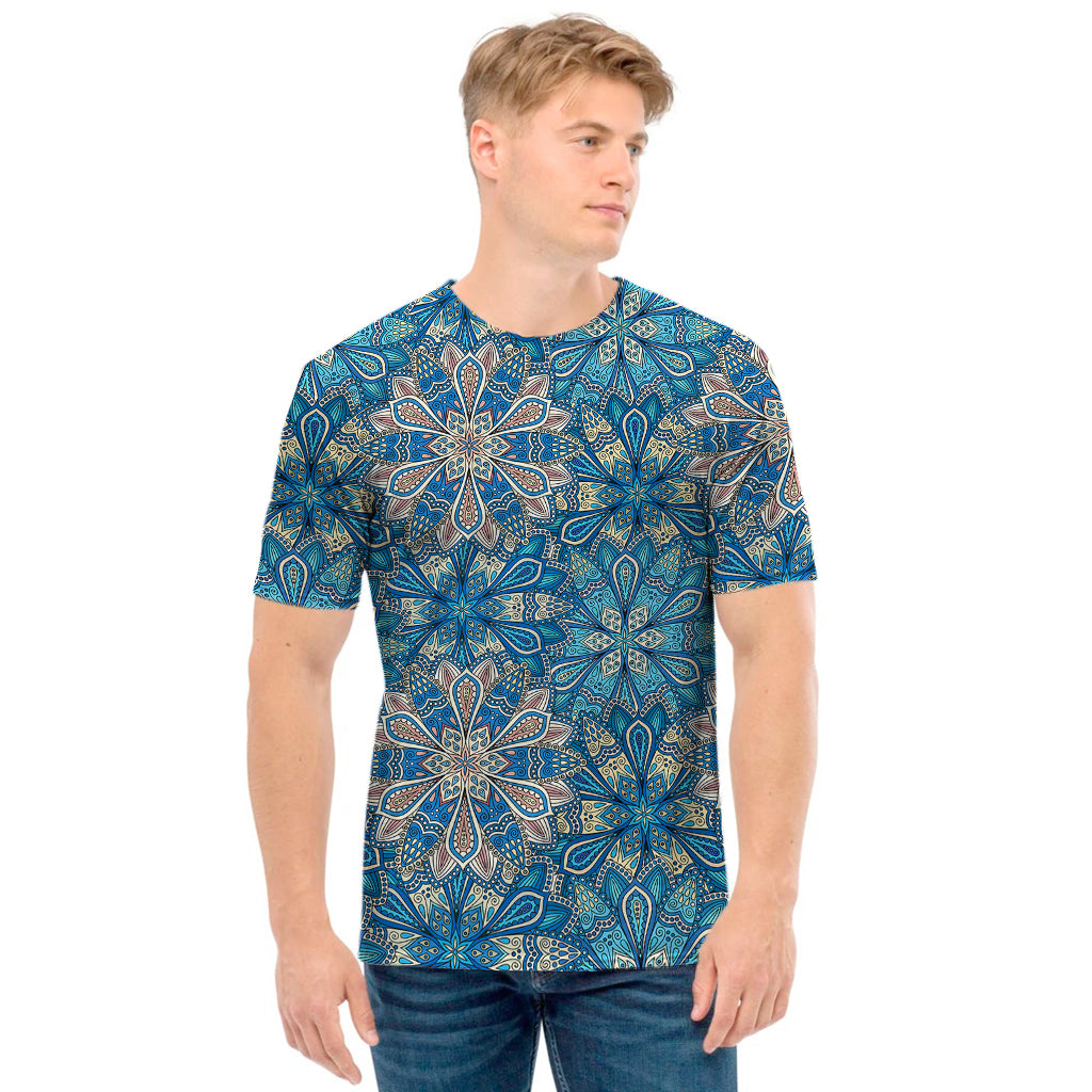 Boho Chic Mandala Floral Print Men's T-Shirt