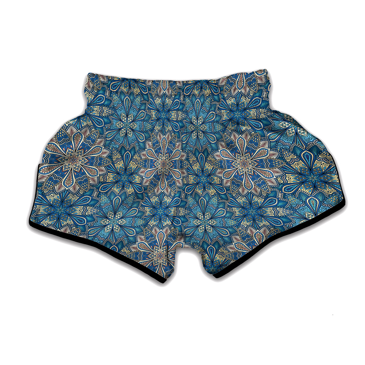 Boho Chic Mandala Floral Print Muay Thai Boxing Shorts