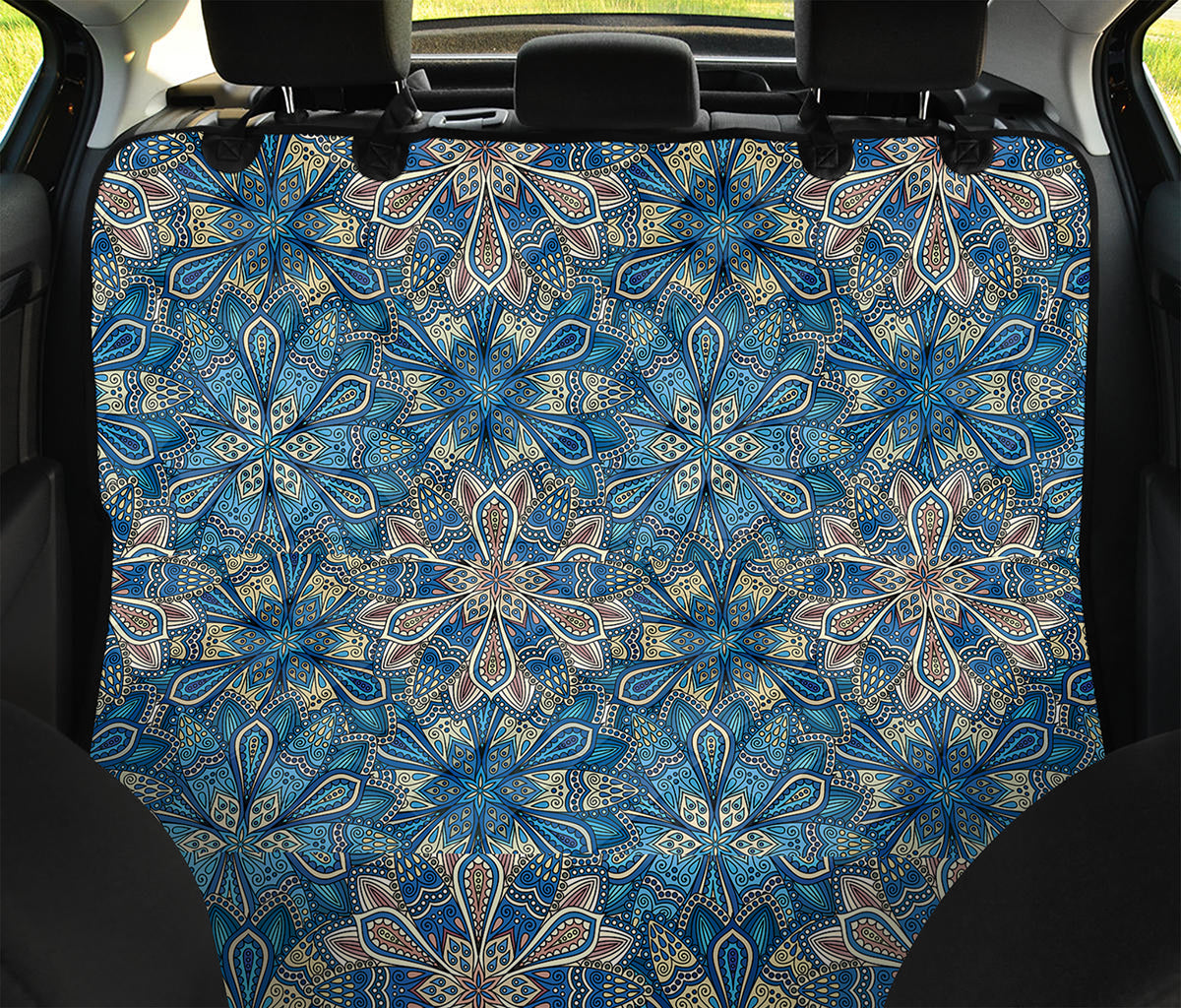 Boho Chic Mandala Floral Print Pet Car Back Seat Cover