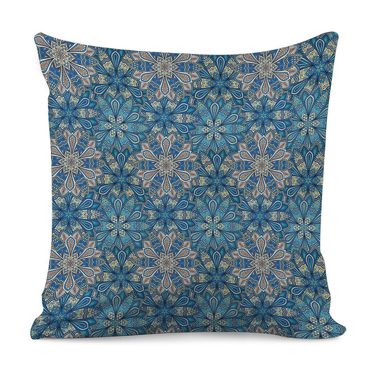 Boho Chic Mandala Floral Print Pillow Cover