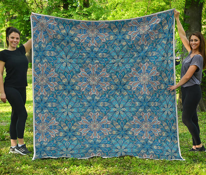 Boho Chic Mandala Floral Print Quilt