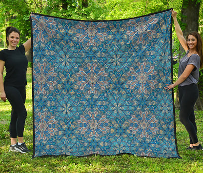 Boho Chic Mandala Floral Print Quilt