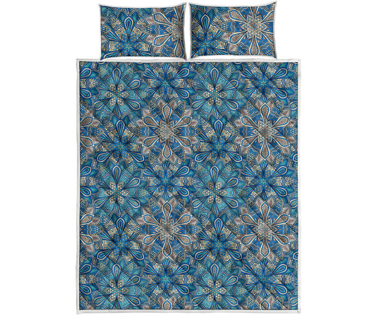 Boho Chic Mandala Floral Print Quilt Bed Set