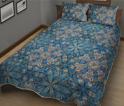 Boho Chic Mandala Floral Print Quilt Bed Set