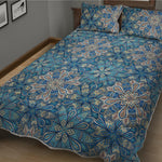 Boho Chic Mandala Floral Print Quilt Bed Set
