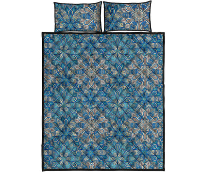 Boho Chic Mandala Floral Print Quilt Bed Set