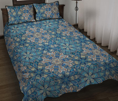 Boho Chic Mandala Floral Print Quilt Bed Set