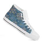 Boho Chic Mandala Floral Print White High Top Shoes