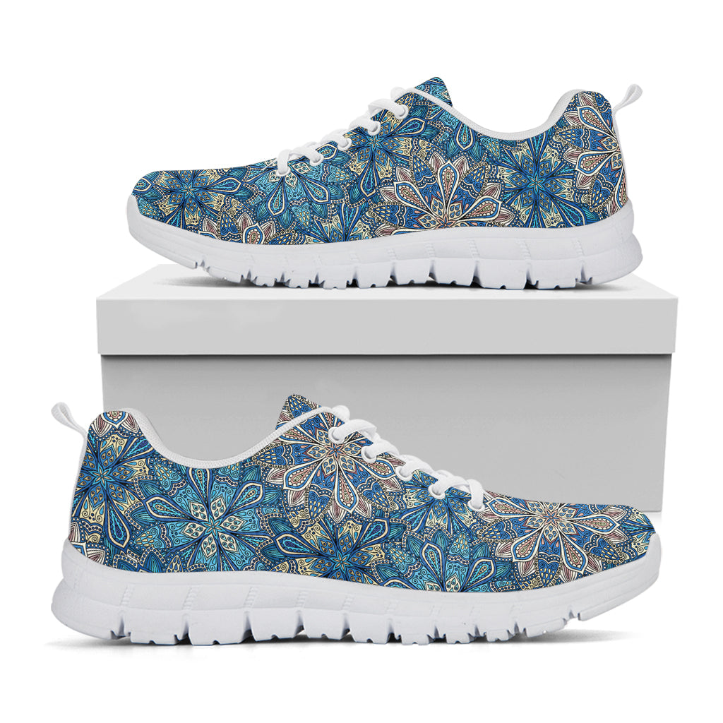 Boho Chic Mandala Floral Print White Sneakers