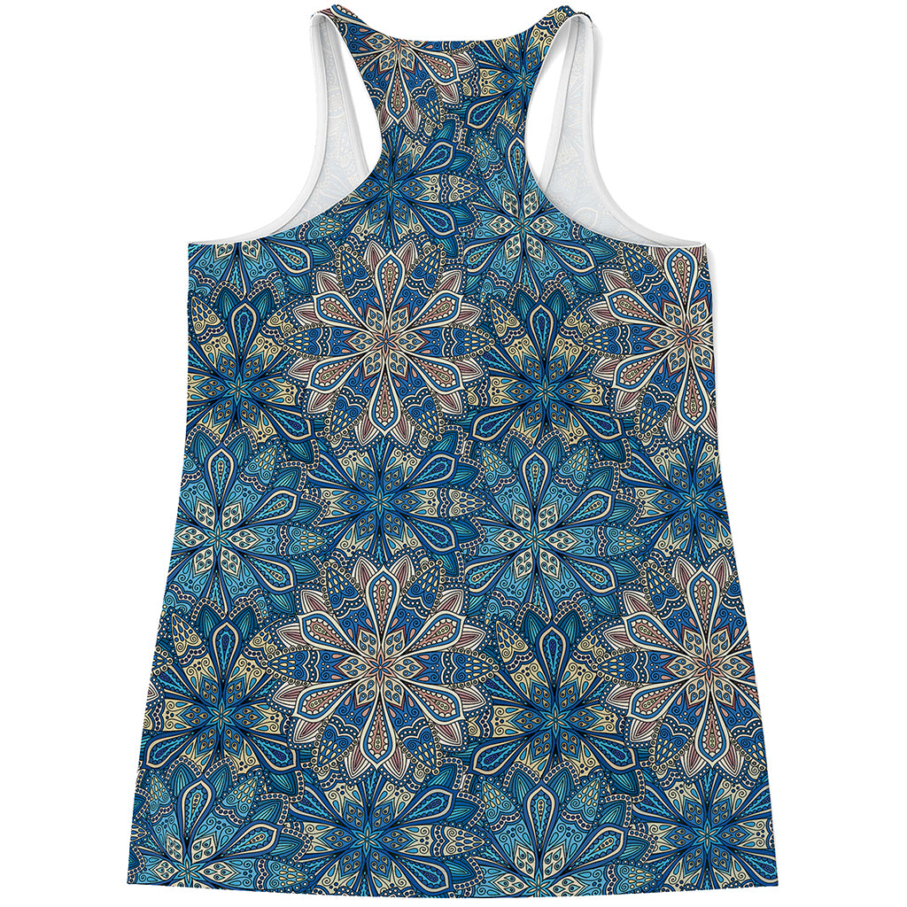 Boho Chic Mandala Floral Print Women's Racerback Tank Top
