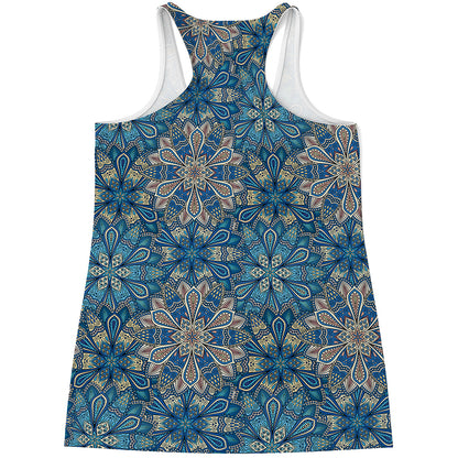 Boho Chic Mandala Floral Print Women's Racerback Tank Top