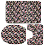 Boho Deer Skull Pattern Print 3 Piece Bath Mat Set