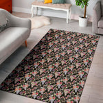 Boho Deer Skull Pattern Print Area Rug