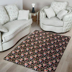 Boho Deer Skull Pattern Print Area Rug