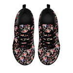 Boho Deer Skull Pattern Print Black Sneakers