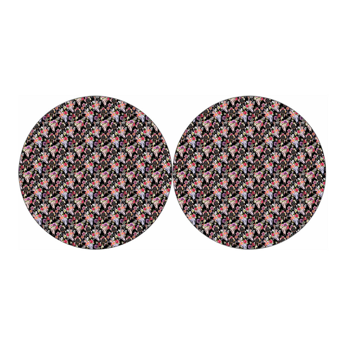 Boho Deer Skull Pattern Print Car Coasters