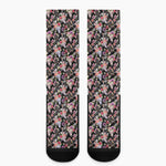 Boho Deer Skull Pattern Print Crew Socks