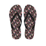 Boho Deer Skull Pattern Print Flip Flops