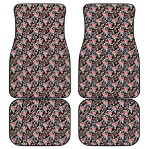 Boho Deer Skull Pattern Print Front and Back Car Floor Mats