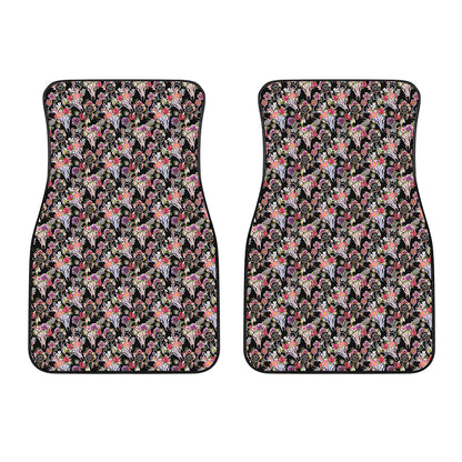 Boho Deer Skull Pattern Print Front Car Floor Mats