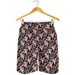 Boho Deer Skull Pattern Print Men's Shorts