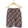 Boho Deer Skull Pattern Print Men's Shorts