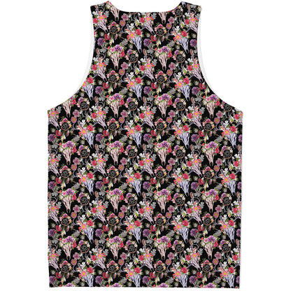Boho Deer Skull Pattern Print Men's Tank Top
