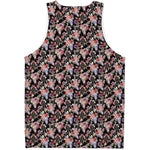 Boho Deer Skull Pattern Print Men's Tank Top