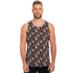 Boho Deer Skull Pattern Print Men's Tank Top