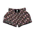 Boho Deer Skull Pattern Print Muay Thai Boxing Shorts